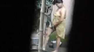 Village wife nude bathing MMS – bold footage