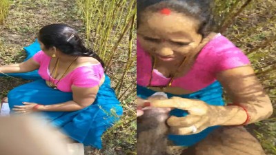 Gramathu desi aunty outdoor blowjob forest